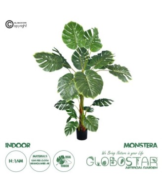 GloboStar® Artificial Garden MONSTERA PLANT 20007 - Τεχνητό Διακοσμητικό Φυτό Μονστέρα Υ160cm